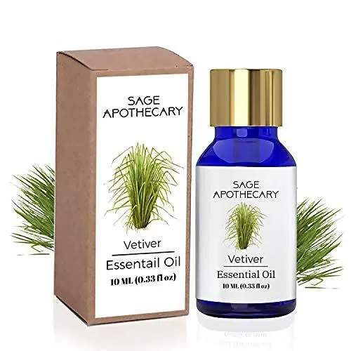 100% Pure & Natural Vetiver Essential Oil for Deep Cleansing & Acne Removal (Pack of 2,10ml x 2)