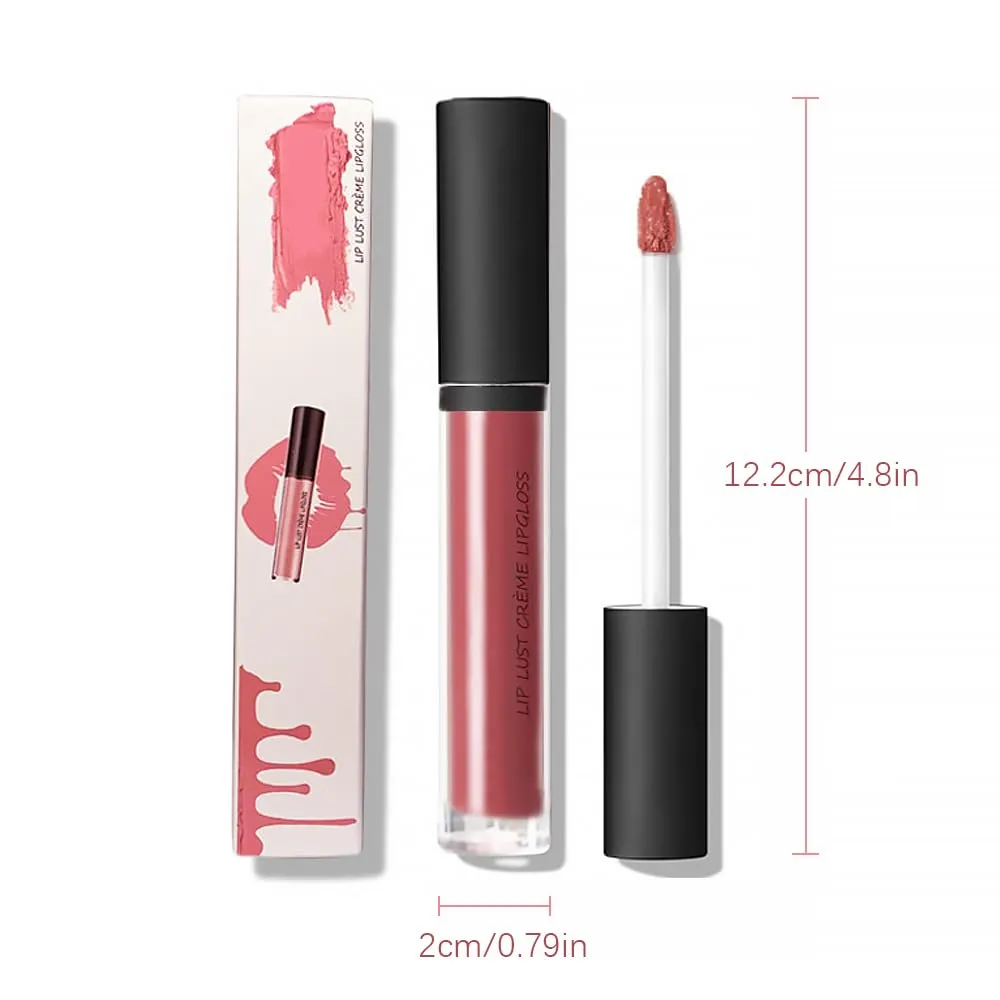 12 Colors Cream Texture Lipstick, 2024 New Waterproof Lip Gloss Moisturising Liquid Lipstick, Waterproof Long Lasting Lip Gloss for Women Makeup Natural Shiny Lips (6#, 1PC)