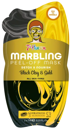 7th Heaven Black and Gold Marbling Peel-Off Masque