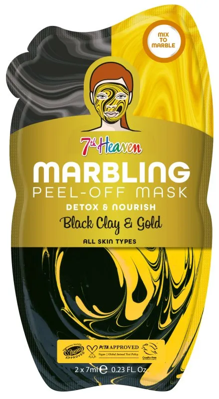 7th Heaven Black and Gold Marbling Peel-Off Masque