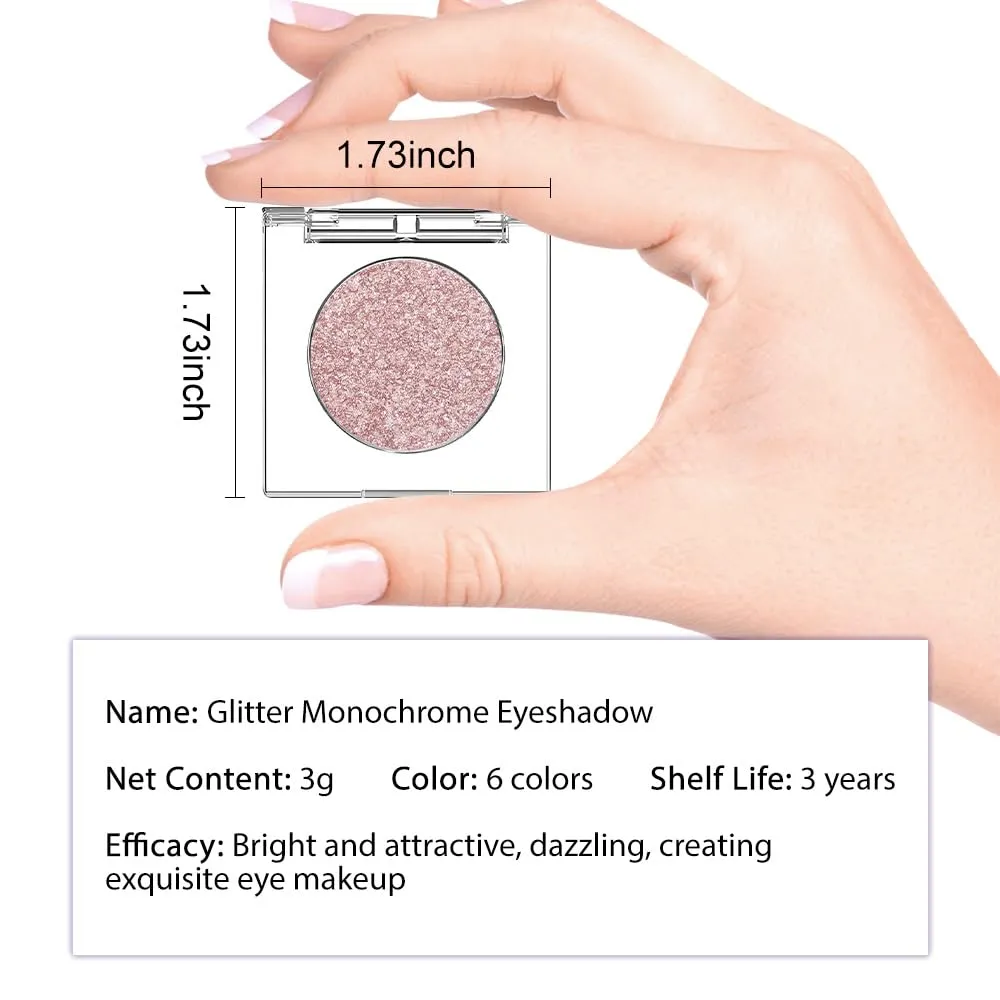 CAKAILA Single Rose Gold Glitter Shimmer Eyeshadow,Bright High Pigment Intense Monochrome Eye Shadow,Buildable Sparkly Eye Glitter Shimmer Finish,24 Hour Eye Makeup Longwear Waterproof,Blendable