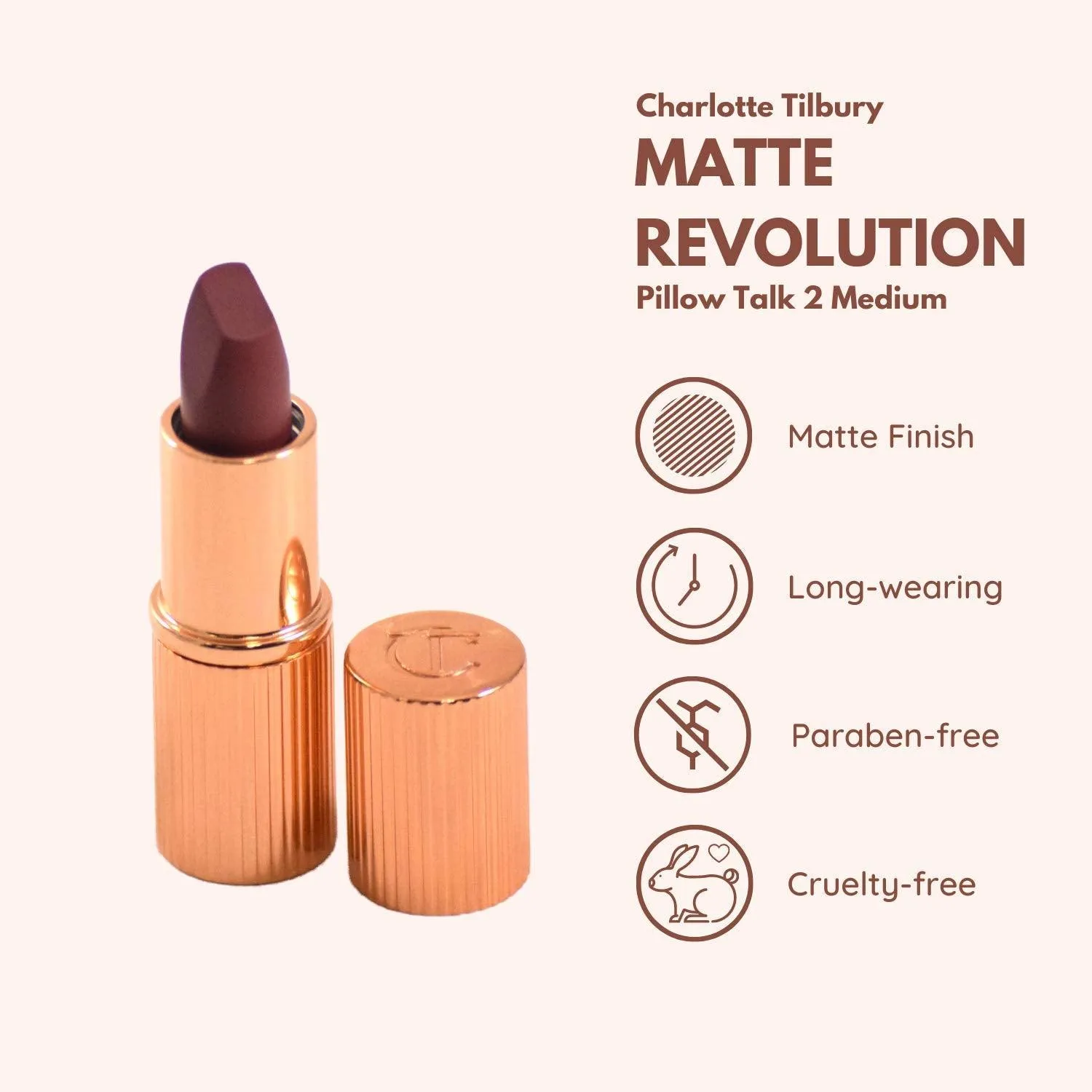 Charlotte Tilbury - Matte Revolution Luminous Modern-Matte Long-Lasting Lipstick - Mini Pillow Talk