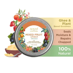 Ghee Enriched 100% Natural Mixed Fruit Lip Balms, Pack of 3, 7gms Each