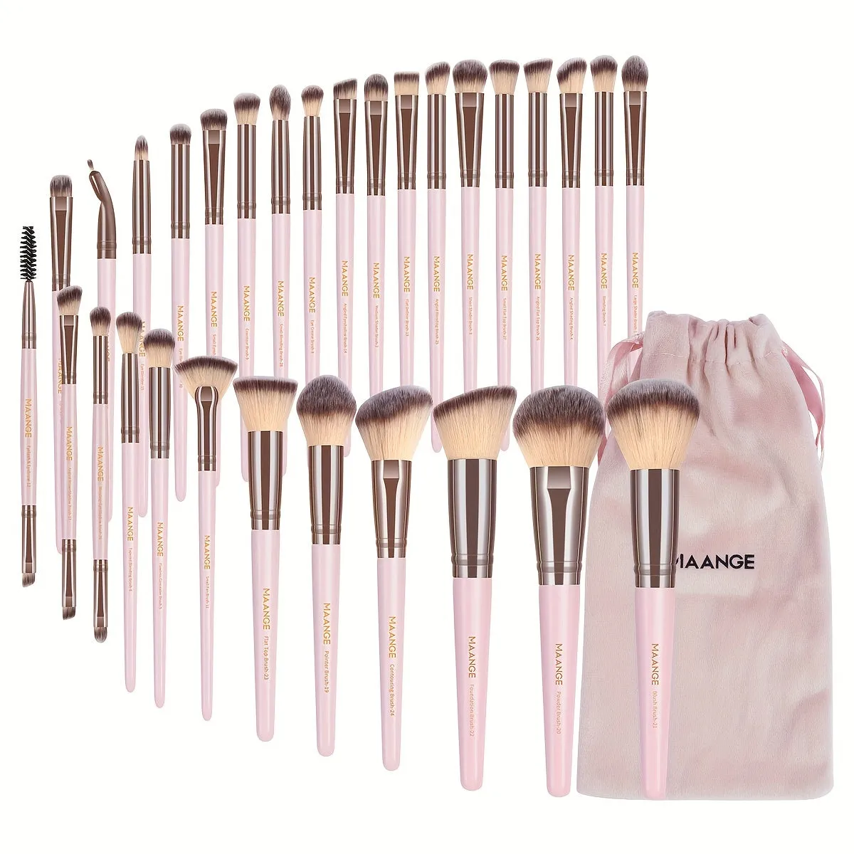 GlamourPro 30-Piece Synthetic Makeup Brush Set