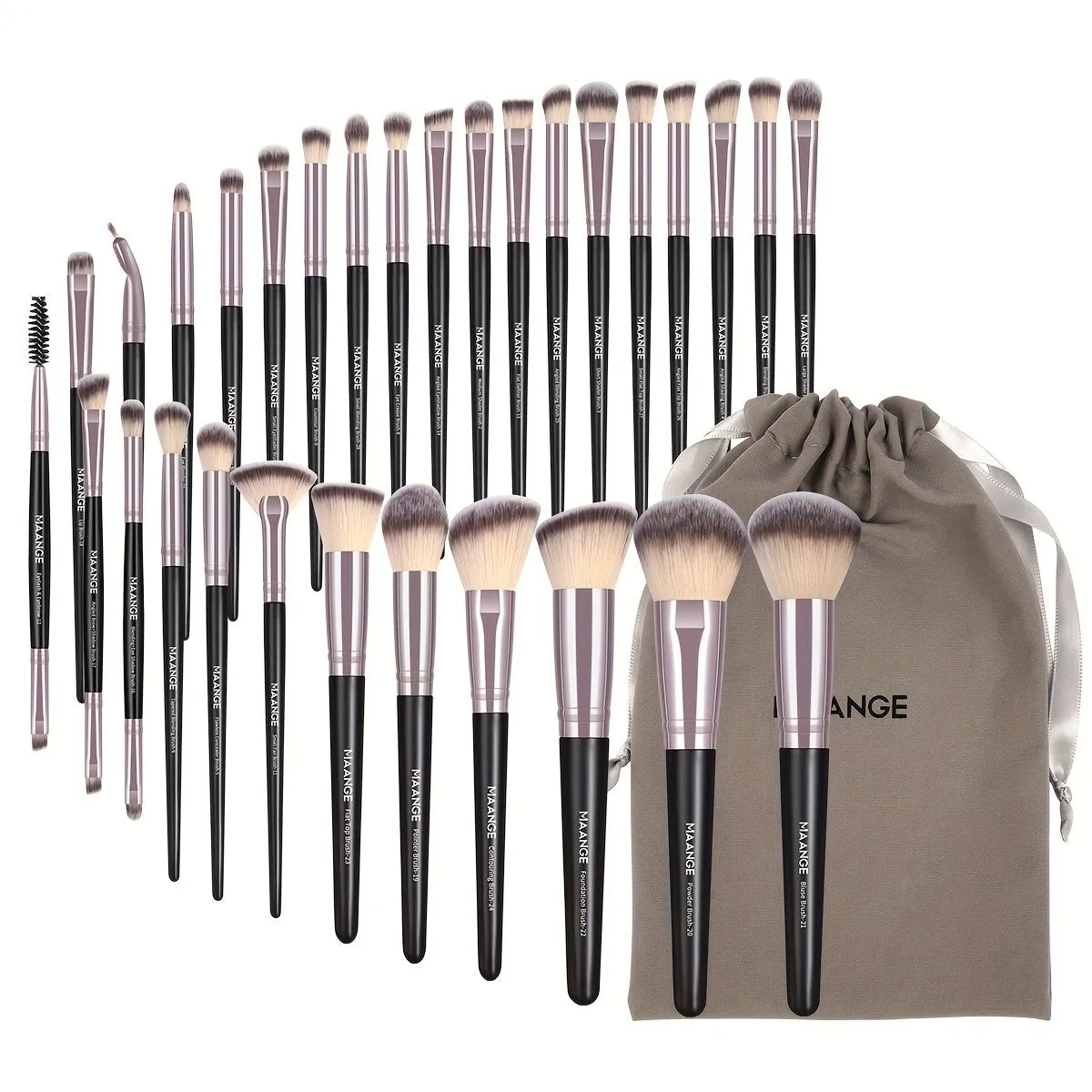 GlamourPro 30-Piece Synthetic Makeup Brush Set