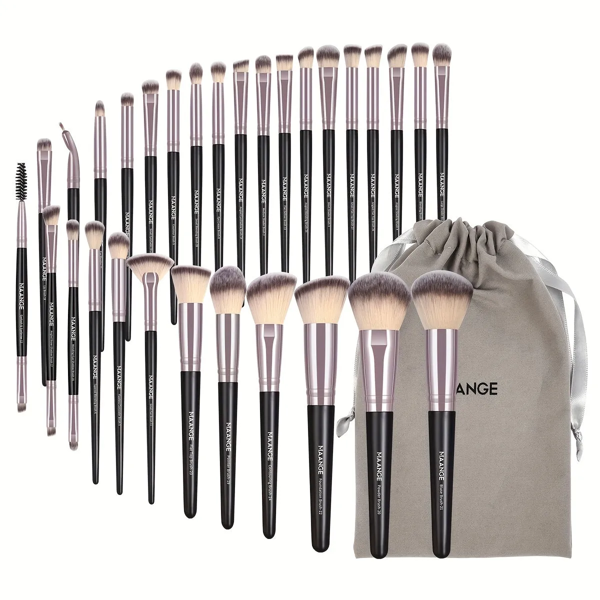 GlamourPro 30-Piece Synthetic Makeup Brush Set