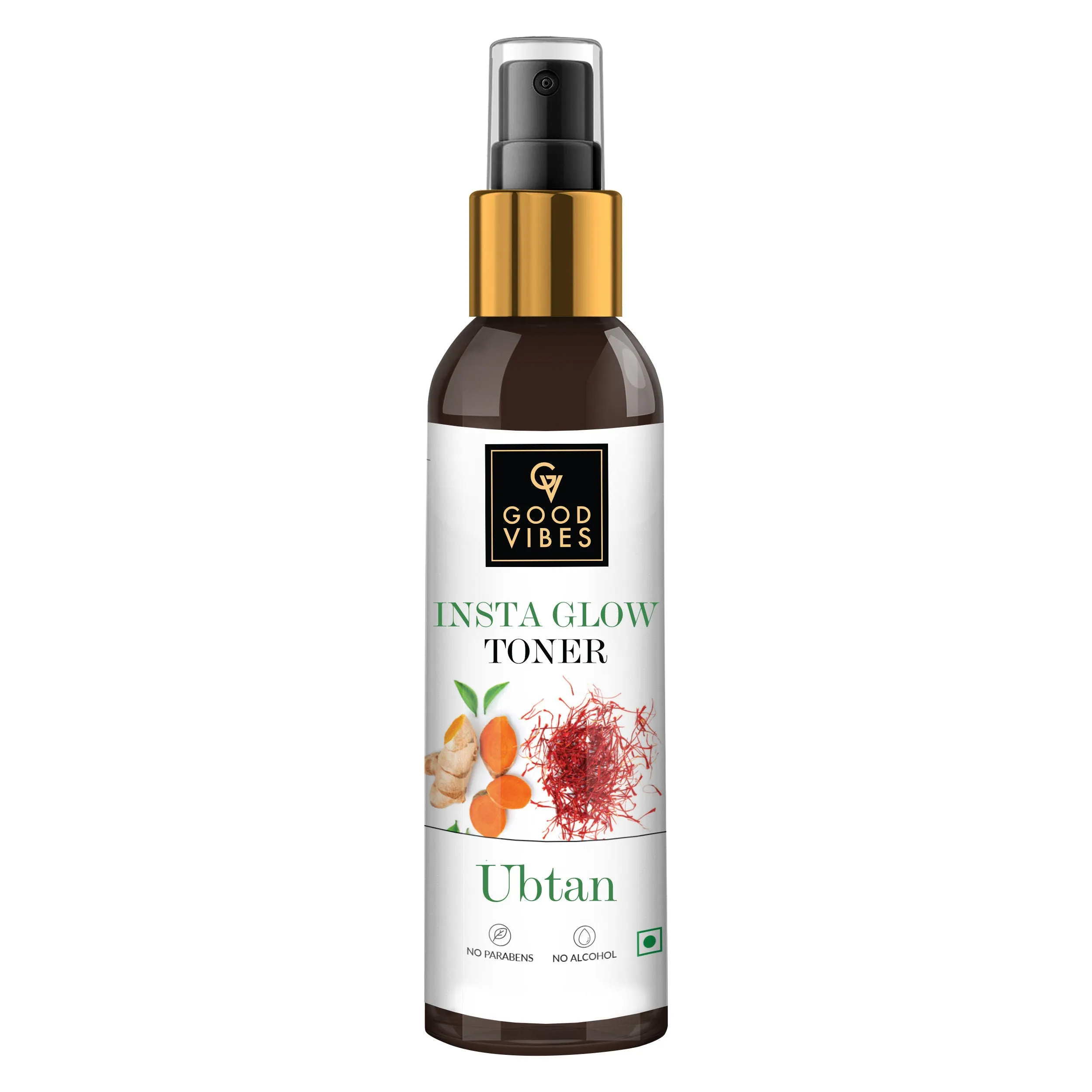 Good Vibes Ubtan Insta Glow Toner | Refreshing, Hydrating | Vegan, No Alcohol, No Parabens, No Sulphates, No Mineral Oil, No Animal Testing (120 ml)