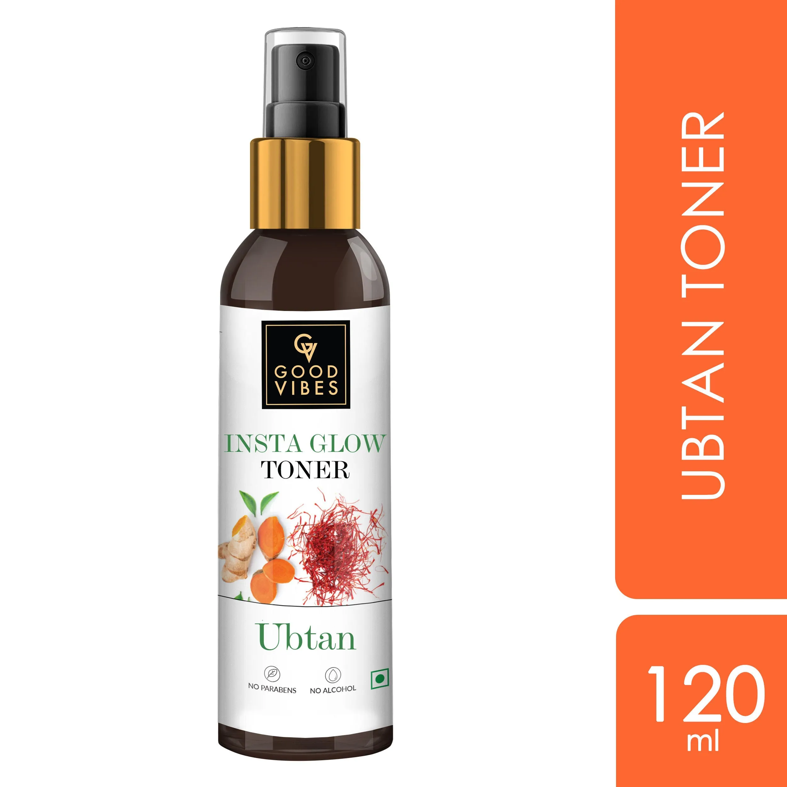 Good Vibes Ubtan Insta Glow Toner | Refreshing, Hydrating | Vegan, No Alcohol, No Parabens, No Sulphates, No Mineral Oil, No Animal Testing (120 ml)