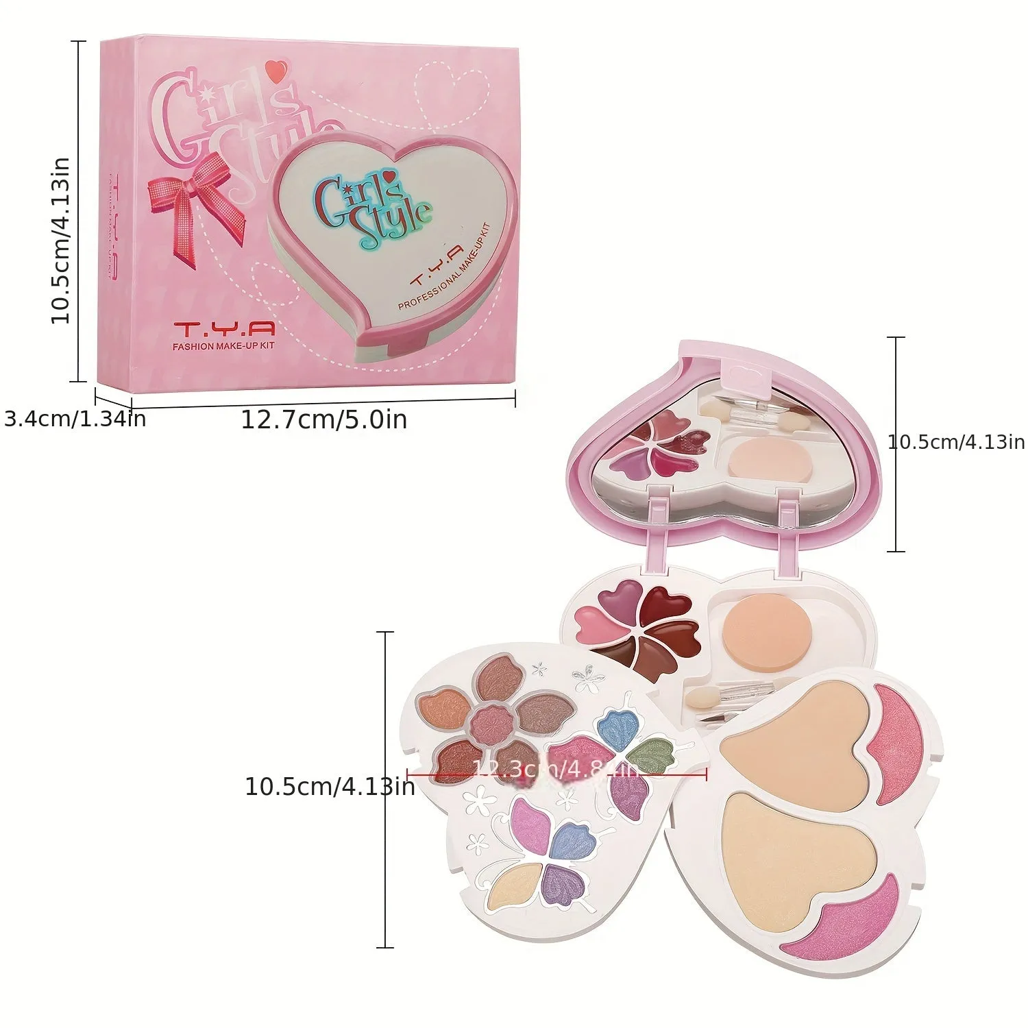 Heart-Shaped Makeup Palette Set