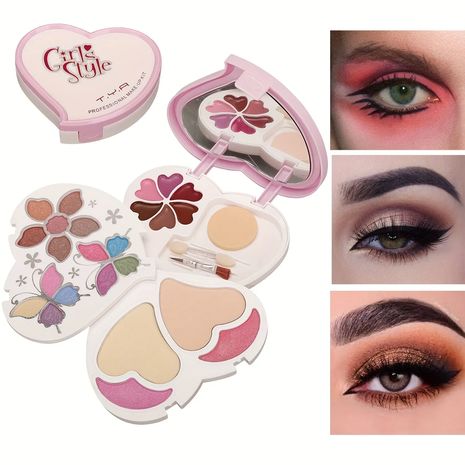 Heart-Shaped Makeup Palette Set