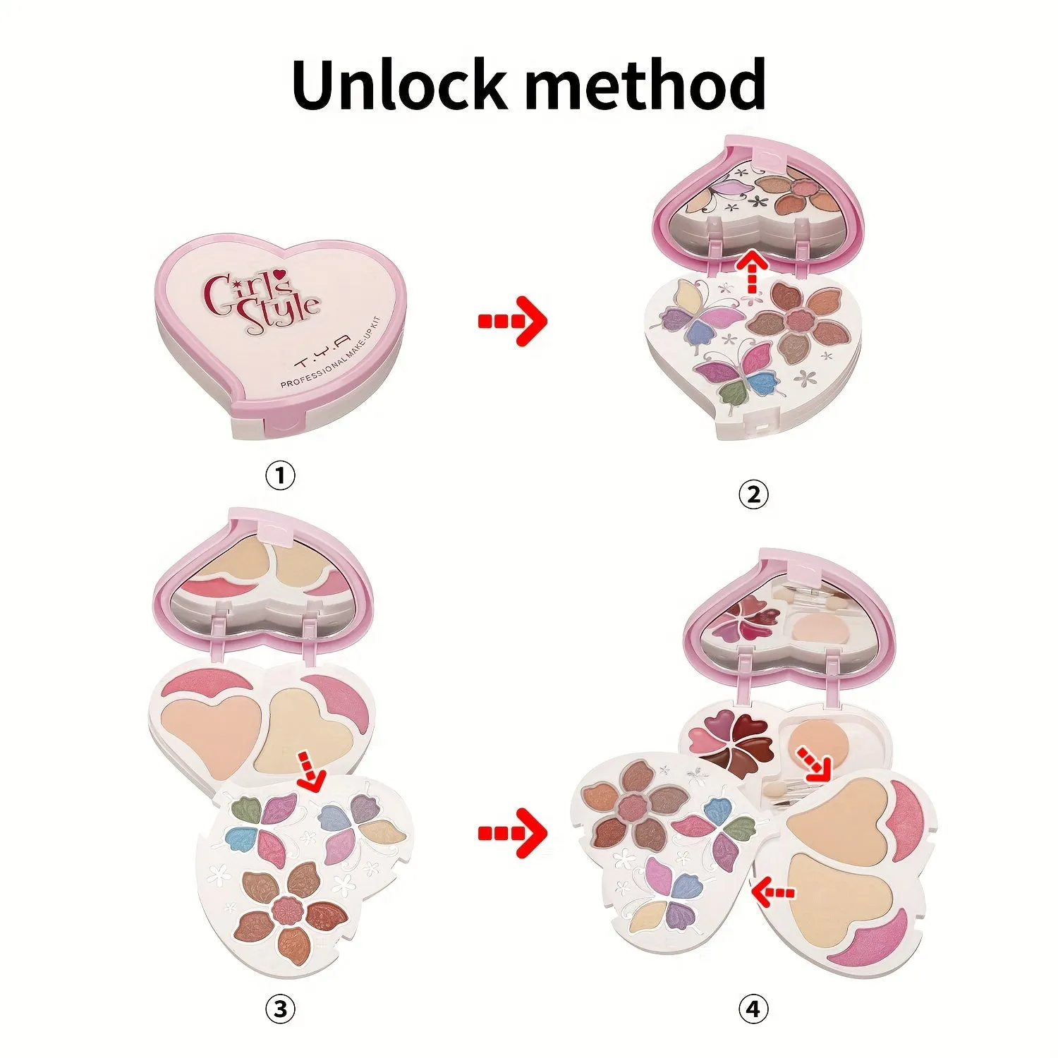 Heart-Shaped Makeup Palette Set