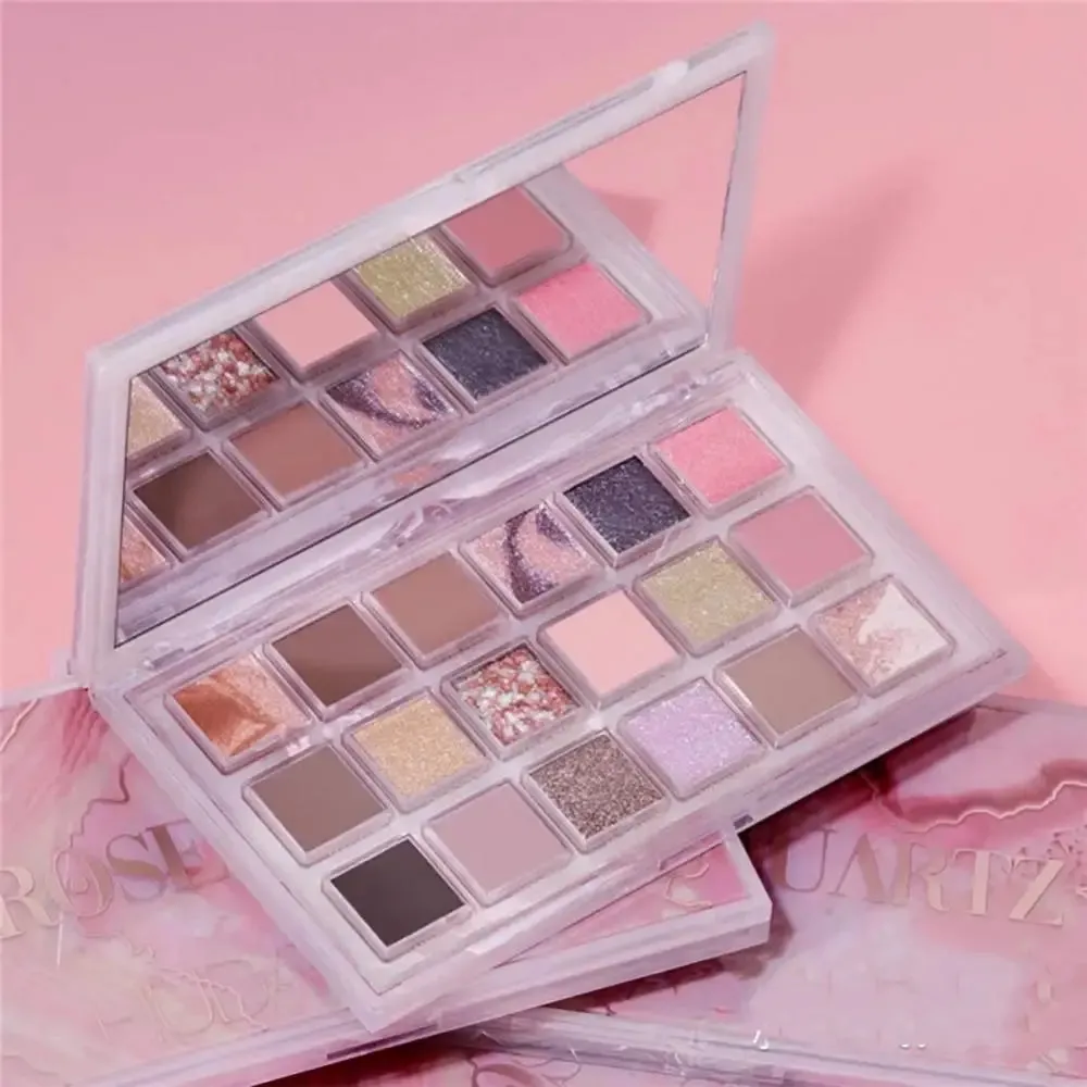 HUDA STORY 18 Colors Desert Rose Eyeshadow Palette Long Lasting Mashed Pearl Sequins Matte Earth Eye Shadow Eye Makeup