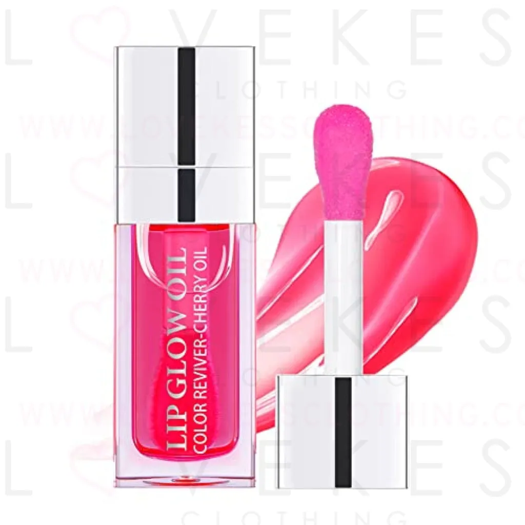 Hydrating Lip Glow Oil, Moisturizing Lip Glow Oil, Nourishing Glossy Transparent Lip Oil, Plumping Lip Oil, Lip Balm, Non-sticky Tinted Toot Lip Balm for Lip Care (Cherry)