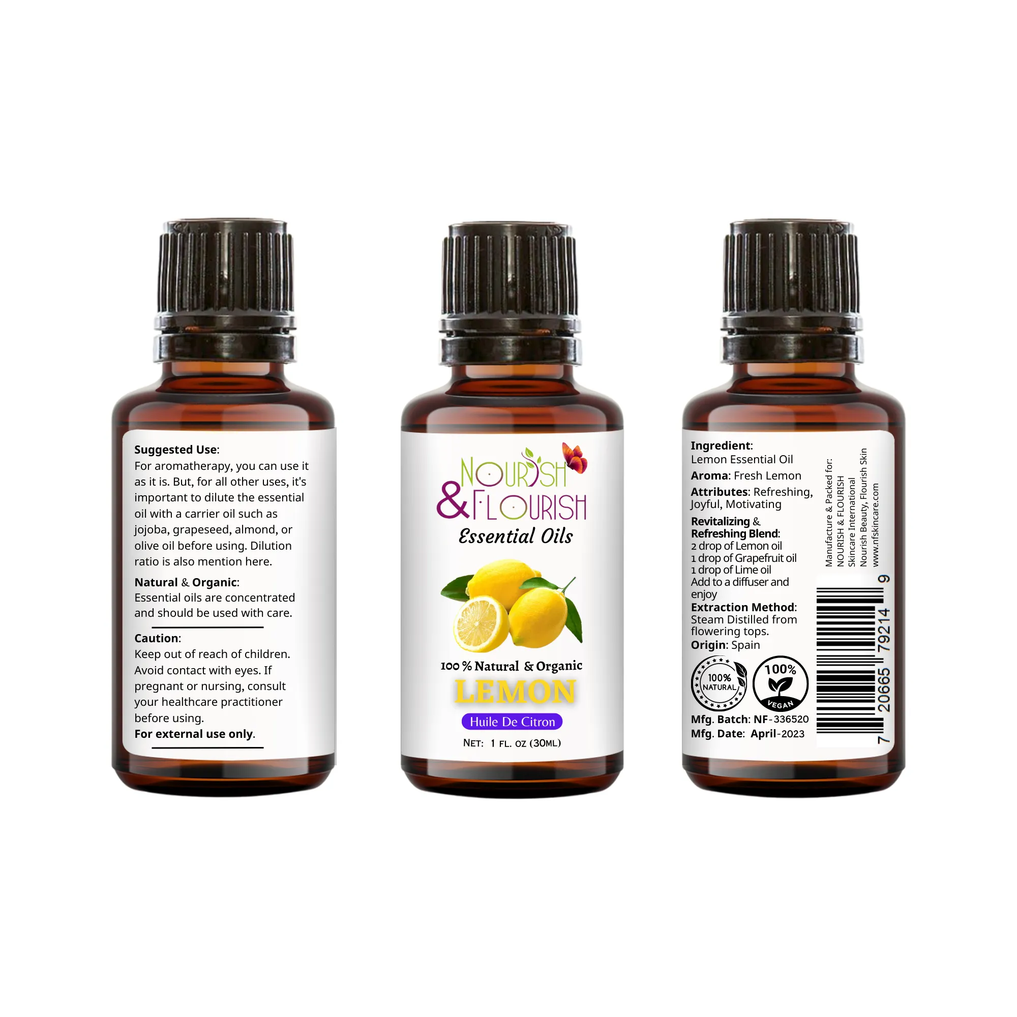 Lemon Essential Oil 1 FL oz. 30 ml