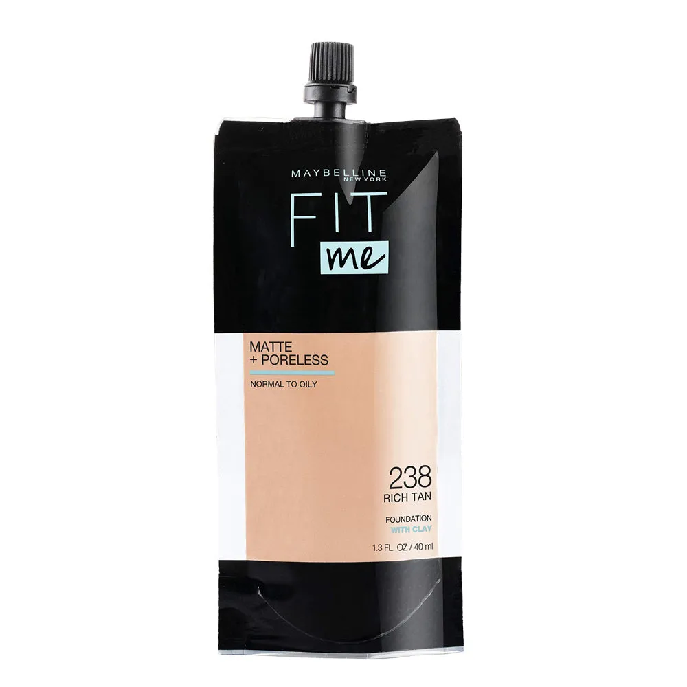 Maybelline Fit Me! Matte   Poreless Foundation 40.0ml Pouch 238 RICH TAN