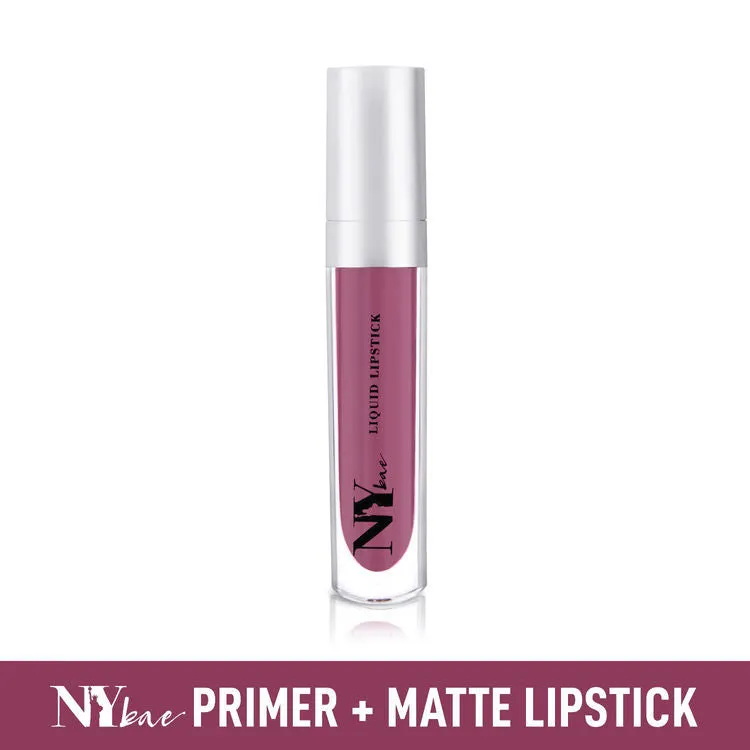 NY Bae Confessions of a Lip-a-holic Liquid Lipstick | Primer   Matte | Pinkish Mauve | Long Lasting-Ice Cold Holiday 1 (4.5 ml)