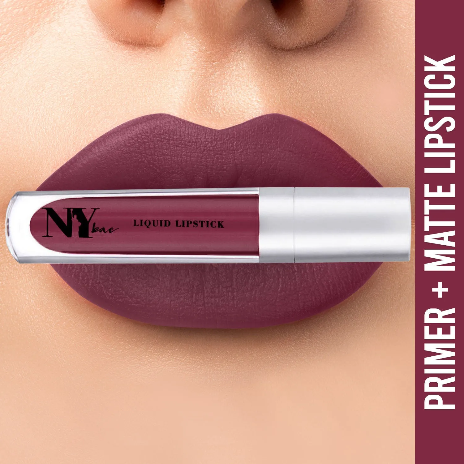 NY Bae Confessions of a Lip-a-holic Liquid Lipstick | Primer   Matte | Purplish Brown | Long Lasting- Binge-ing 2 (4.5 ml)