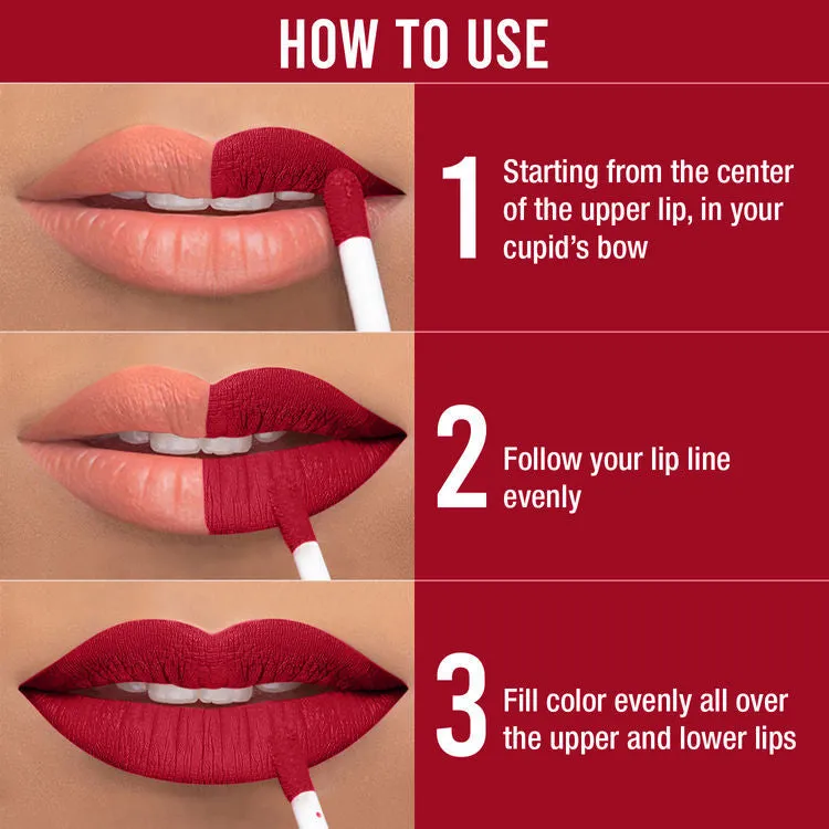 NY Bae Confessions of a Lip-a-holic Liquid Lipstick | Primer   Matte | Red | Long Lasting- All I Want For Love 4 (4.5 ml)