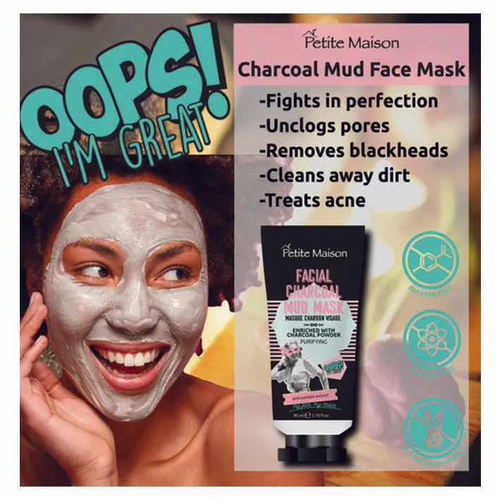 Petite Maison Facial Charcoal Mud Mask Pore Minimizer & Reducer 80ML