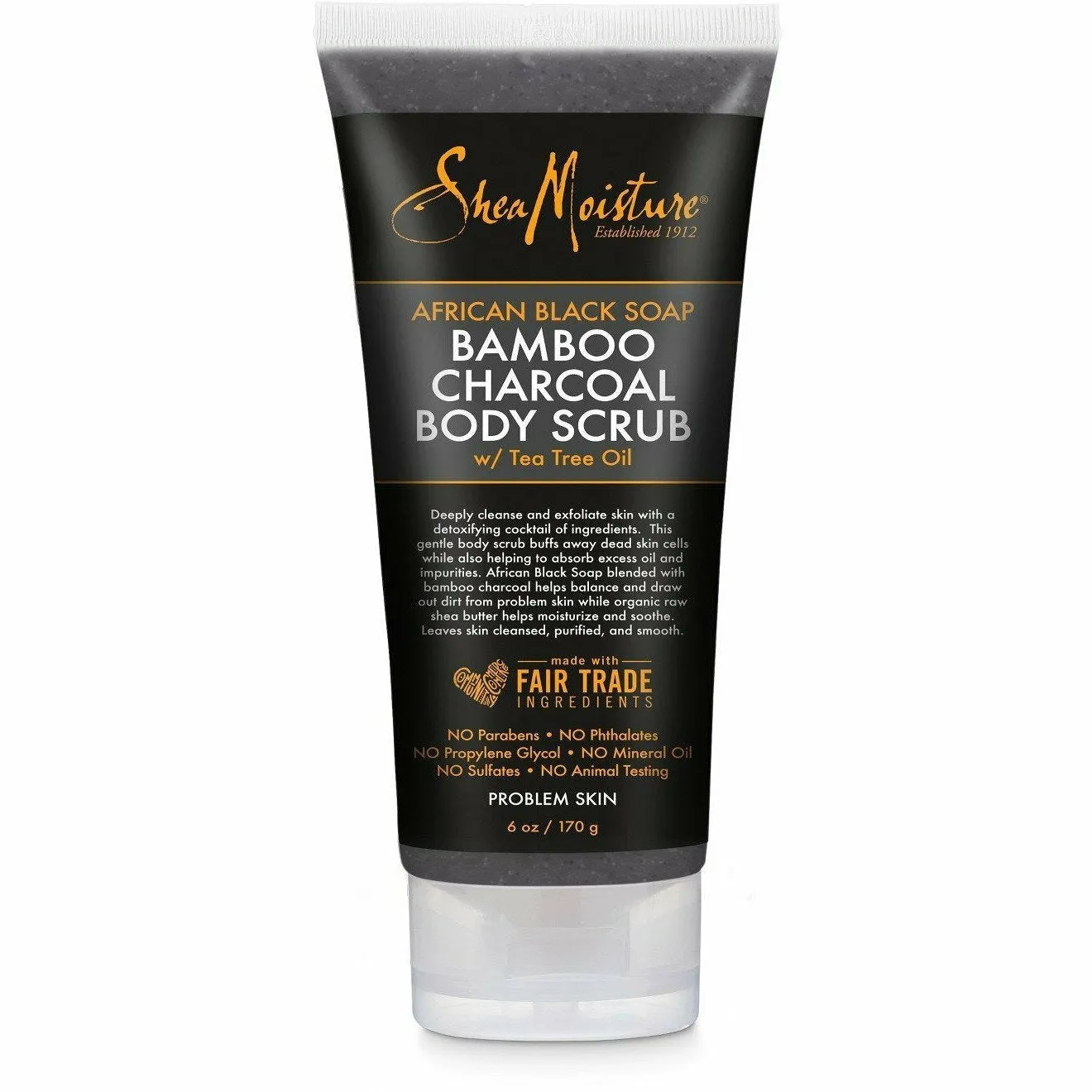 Shea Moisture: African Black Soap Bamboo Charcoal Body Scrub 6oz