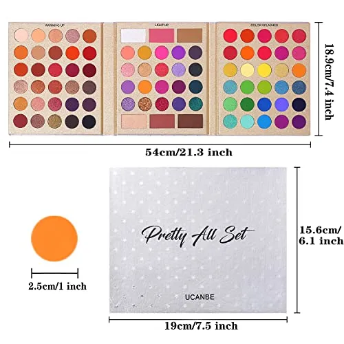 UCANBE Pretty All Set Eyeshadow Palette Holiday Gift Set Pro 86 Colors Makeup Kit Matte Shimmer Eye Shadow Highlighters Contour Blush Powder All In One Makeup Pallet